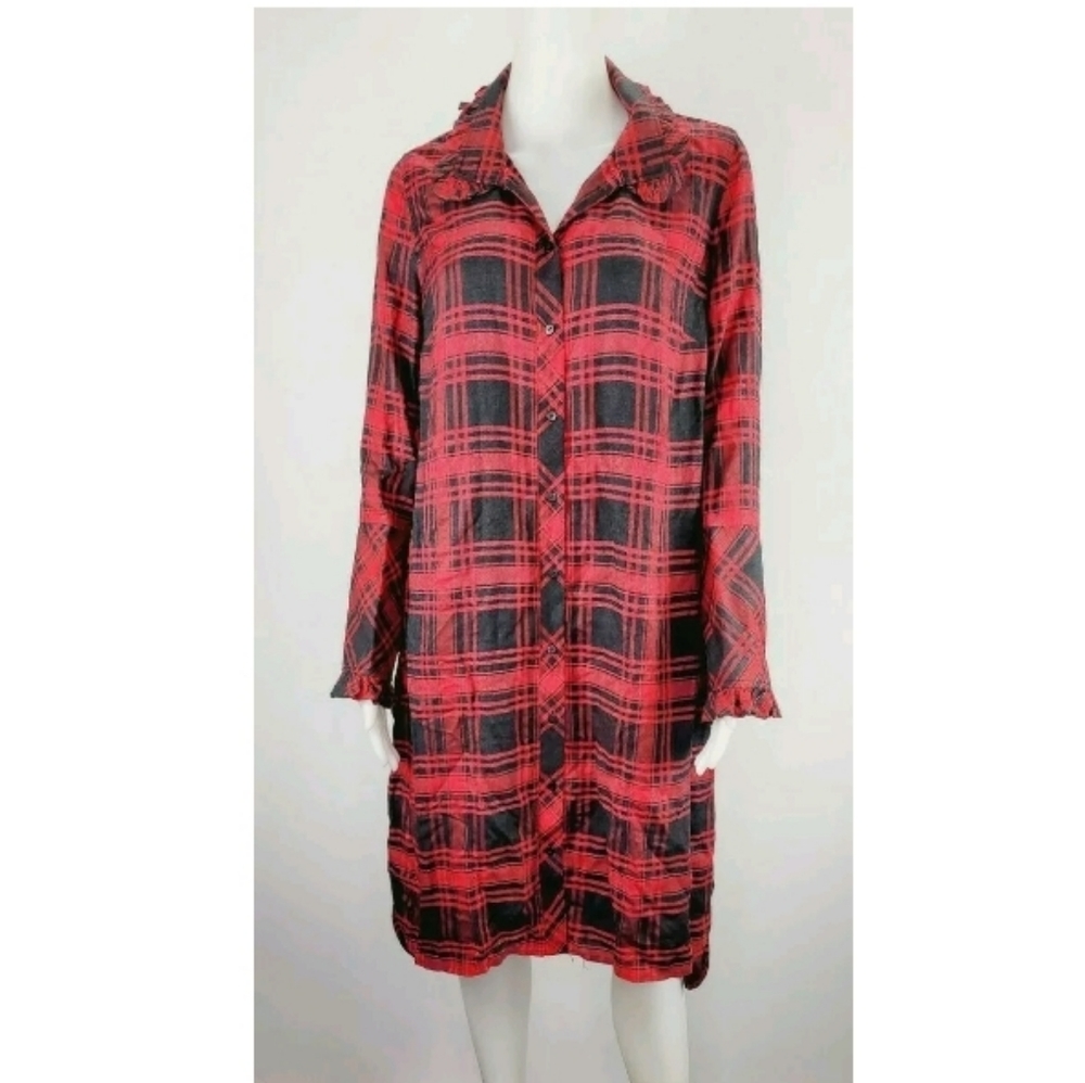 Soft Surrounding Bennington Hi Lo Shirt Dress Red